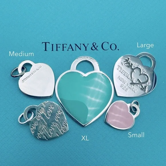 VERY RARE XL Blue Enamel Return to Tiffany Heart Charm Pendant with Packaging - Picture 1 of 10